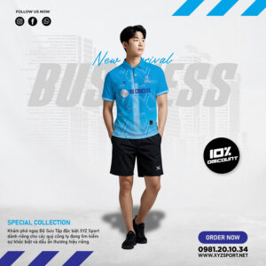 Mẫu Polo Công Ty 101 Concept Thiết Kế Màu Xanh Ya