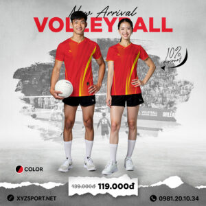 Đồ Thể Thao Bóng Chuyền Thiết Kế Mã BCX-33 Màu Đỏ