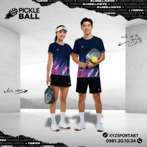 Bộ Trang Phục Pickleball Nam Nữ Màu Tím Than PKX-35