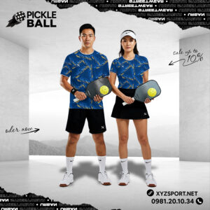Áo Pickleball Thiết Kế Đồng Phục Mã PKX-52 Màu Xanh Bích