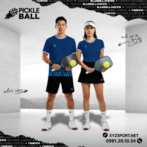 Mẫu Quần Áo Pickleball Phối Màu Tím Than Mã PKX-42