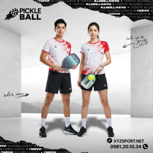 Bộ Quần Áo Pickleball PKX-45 Trắng Đỏ - Thoáng Khí, Cá Tính Và Đa Năng