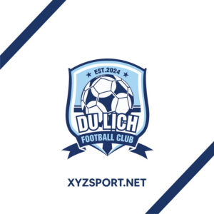 Logo CLB Bóng Đá Du Lịch - Xanh Dương Năng Động Và Trẻ Trung