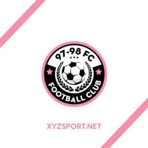 Logo CLB Bóng Đá 97-98 FC – Hồng Pastel Nổi Bật, Phong Cách Thể Thao Độc Đáo