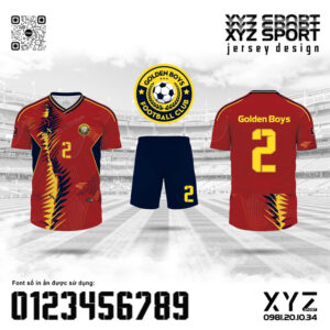 Áo Đấu Golden Boys FC Màu Đỏ Đô Cao Cấp