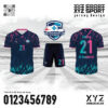 Áo Đá Bóng Xanh Navy Splash Hồng Xanh – Mẫu Demo 34