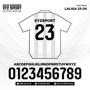 Mẫu Font Số LALIGA 23-24 - Phong Cách Tối Giản, Dễ Đọc