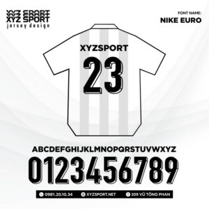 Font Số In Ấn NIKE EURO Đẹp,Sắc Nét