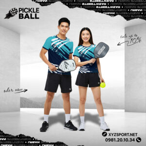 Áo Thể Thao Pickleball Mã PKX-06 Tím Than Phối Xanh – Năng Động Và Tinh Tế