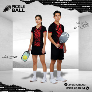 Áo Pickleball Thiết Kế Giới Hạn Mã PKX-51 - Đen Đỏ Năng Động