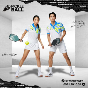 Áo Pickleball Thiết Kế Trắng Xanh Mã PKX-49 – Năng Động, Hiện Đại Và Chuyên Nghiệp
