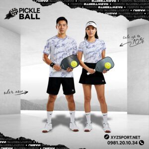 Áo Pickleball Trắng Tím Mã PKX-05 – Thiết Kế Unisex Không Logo