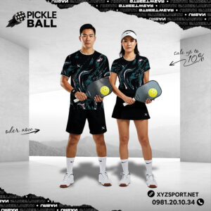 Áo Pickleball Thiết Kế Phối Màu Cá Tính Mã PKX-48 – Tông Đen Hiện Đại Cho Phong Cách Năng Động