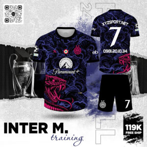 Áo Đấu INTER M. Training Màu Đen Phối Tím Độc Đáo