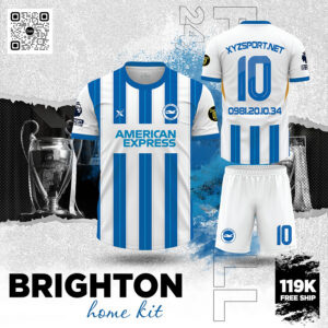 Áo Đấu Brighton Home Kit 2024 Màu Trắng Cổ Điển