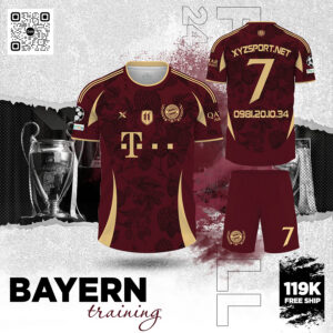 Mẫu Áo Bayern Training Màu Đỏ Đô Năng Động
