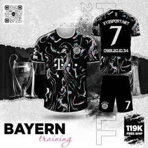 Áo Đấu Bayern Training Đen Neon Năng Động