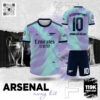 Mẫu Áo Đấu Arsenal Sân Khách Phối Tím Nhạt Và Xanh Ngọc