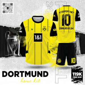 Áo Đấu Dortmund Sân Nhà 2025 – Vàng Đen Thể Thao Cá Tính