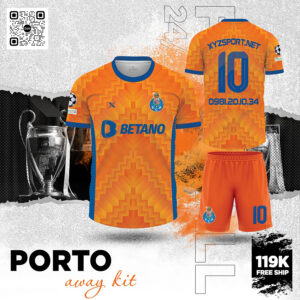 Áo Đấu Porto Sân Khách 2024 - Màu Cam Cá Tính