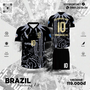 Brazil Training Kit Đen - Phong Cách Mạnh Và Đẳng Cấp