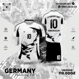 Áo Đấu Germany Training Kit Màu Trắng – Bộ Đồ Tập Luyện Cao Cấp Đậm Chất Đức
