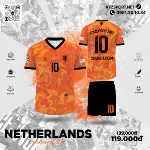 Bộ Đồ Thể Thao Đội Tuyển Hà Lan Màu Cam Rực Rỡ Training Kit