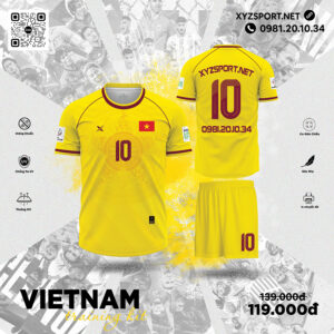 Vietnam Training Kit Màu Vàng Tươi Nhiệt Huyết
