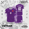 Quần Áo Đá Bóng Vietnam Training Kit Màu Tím Đậm Sang Trọng