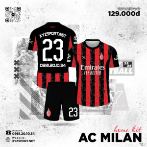 Áo Đấu AC Milan Sân Nhà Mùa Giải 2025-2026 Màu Đỏ Đen Truyền Thống