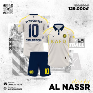 Mẫu Áo Đấu AL Nassr 2025/26 Màu Kem