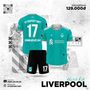 Quần Áo Đấu Liverpool Màu Xanh Ngọc – Thiết Kế Năng Động, Thoáng Mát