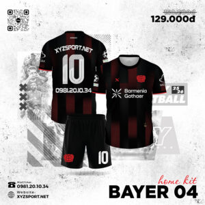 Bộ Quần Áo Bóng Đá Bayer Sân Nhà 2025–2026 Màu Đen