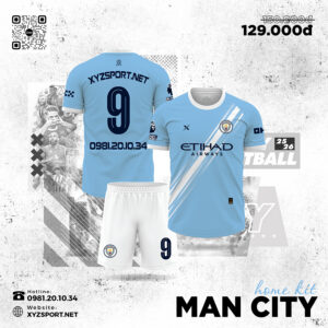 Mẫu Áo Bóng Đá Man City Sân Nhà 2025/2026 Màu Xanh MC