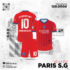 Mẫu Áo Đấu Paris S.G Màu Đỏ Đậm - Phiên Bản Thứ Ba Mùa 25/26