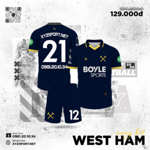 Quần Áo Đấu Sân Khách West Ham 2025/2026 Màu Tím Than