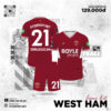 Quần Áo Đấu West Ham United Sân Nhà 2025-2026 Màu Đỏ Đô