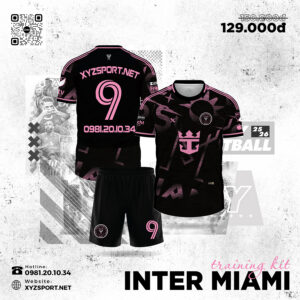 Quần Áo Tập Luyện Inter Miami 2025 Màu Đen Nổi Bật