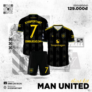 Mẫu Áo Đấu Manchester United Third Kit 25/26 Màu Đen Cá Tính