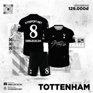 Tottenham Away Kit 2025/2026 - Màu Đen Mạnh Mẽ, Phong Cách Thể Thao