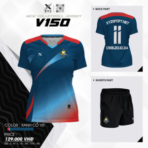 Thiết Kế Áo Bóng Chuyền V150 Màu Xanh Atletico Cá Tính