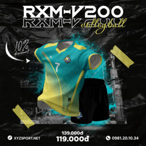RXM-V200 Màu Xanh Ngọc | Đồng Phục Bóng Chuyền Thể Thao