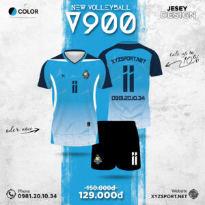 Áo Bóng Chuyền V900 Xanh Ya Cực Chất