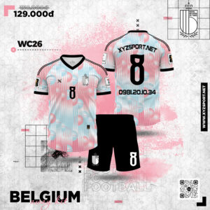 Quần Áo Bóng Đá Thiết Kế Màu Hồng Pastel  Belgica 2026-27 Away