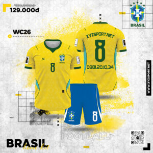 Mẫu Áo Đấu Đội Tuyển Brazil 2026 Sân Nhà Màu Vàng - Tinh Thần Samba Nhiệt Huyết