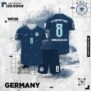 Quần Áo Đội Tuyển Đức Màu Tím Than WC 2026
