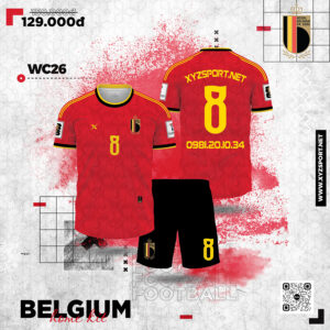 Quần Áo Thi Đấu Màu Đỏ BELGICA 2026-27 Home - Năng Lượng Và Đẳng Cấp Thể Thao