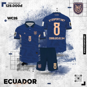 Bộ Quần Áo Bóng Đá Màu Tím Than Ecuador Alterna 2026-27 - Thiết Kế Sang Trọng, Tiện Dụng
