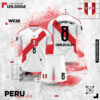 Mẫu Áo Đội Tuyển Peru Sân Nhà 2026-2027 Màu Trắng Phối Họa Tiết Đỏ Đậm