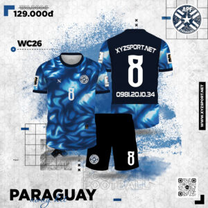 Đồng Phục Bóng Đá Paraguay 2026 Away Màu Tím Than – Năng Động, Cá Tính Và Tiện Dụng